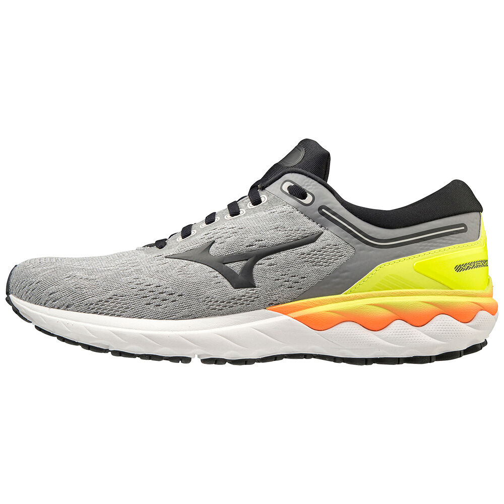 Mens Mizuno Wave Skyrise Running Shoes Grey/Yellow Philippines (LANCOV563)